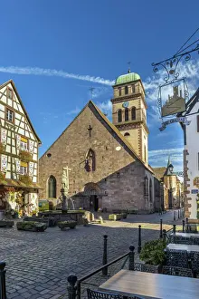 Grand Est Prints: Sainte-Croix church, Kaysersberg, Haut-Rhin, Alsace, Grand Est, France