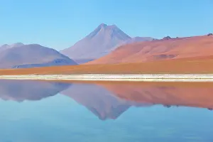 Atacama Prints: The Salar de Pujsa salt flat and Acamarachi volcano (also known as Pili volcano)