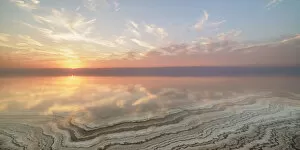 Absence Gallery: Salt Formations on the shore of the Dead Sea at sunset, Karak Governorate, Jordan
