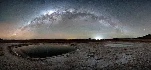 Salt Pond Prints: Salt ponds beneath the Milky Way, Ojos del Mar, Tolar Grande, Salta, Argentina