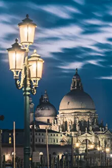 Salute (St Mary of Health) Basilica at dusk, Venice, Veneto, Italy