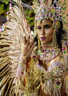 Images Dated 8th February 2019: Samba Dancer at the Carnival Parade in Rio de Janeiro, Brazil