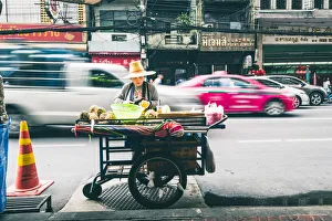 Commerce Prints: Samphanthawong (Chinatown), Bangkok, Thailand. Street food vendor