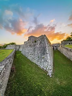 Yucatan Prints: San Felipe Fort at sunset, Bacalar, Quintana Roo State, Mexico