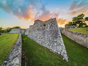 Yucatan Prints: San Felipe Fort at sunset, Bacalar, Quintana Roo State, Mexico