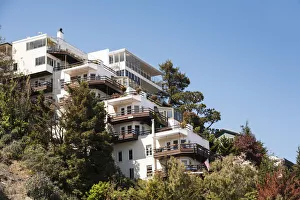 Telegraph Hill Prints: San Francisco, California. USA. Apartments on telegraph hill overlook the city