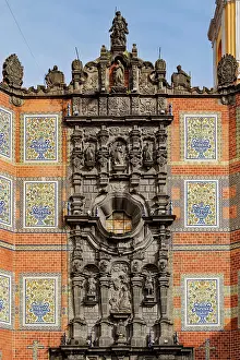 Puebla State Prints: San Francisco Church, detailed view, City of Puebla, Puebla State, Mexico