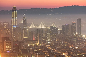 Twin Peaks Prints: San Francisco from Twin Peaks at dawn, San Francisco, Califormia, USA