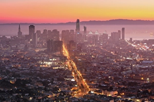 San Francisco Prints: San Francisco from Twin Peaks at dawn, San Francisco, Califormia, USA