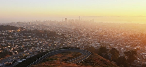Twin Peaks Prints: San Francisco from Twin Peaks at dawn, San Francisco, Califormia, USA