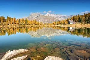 Autumn Season Collection: San Giuliano lake in Adamello Brenta Natural park, Trentino Alto Adige district