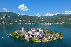 Isola Di San Giulio Prints: San Giulio island and Lake Orta in the summer