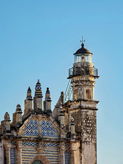 Navigation Prints: San Jose Church with the lighthouse tower, Campeche City, Campeche State, Mexico