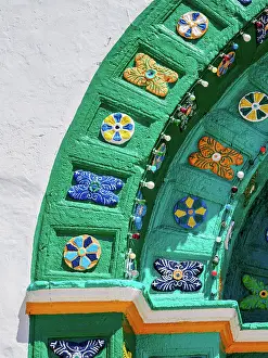 Ornamental Prints: San Juan Church, detailed view, Plaza de la Paz, San Juan Chamula, Chiapas State, Mexico
