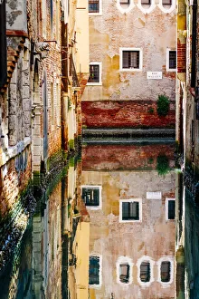 Gondolier Prints: San Marco canal reflection, Venice, Veneto, Italy