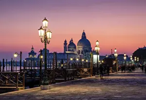 San Marco Prints: San Marco waterfront at dawn looking toward the church of Santa Maria Della Salute