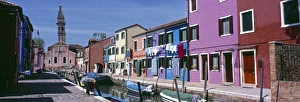San Martino Church & Canal, Burano, Venice, Veneto, Italy