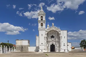 Belltower Prints: San Nicolas de Bari church, 18th century, Panotla, Tlaxcala, Mexico