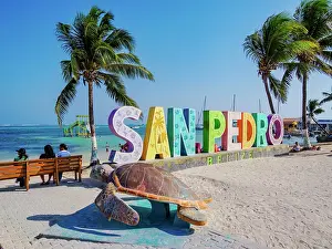 Central Park Prints: San Pedro Sign, Central Park, San Pedro Town, Ambergris Caye, Belize District, Belize