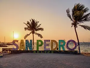 Central Park Prints: San Pedro Sign at sunrise, Central Park