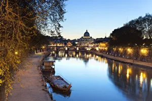 San Peters Basilica and Tiber River, Lazio, Italy