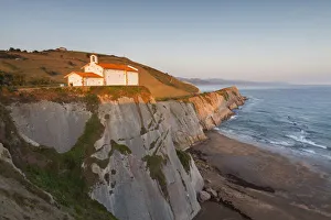San Telmo chapel, Zumaia, Basque Country, Spain. The church at sunrise