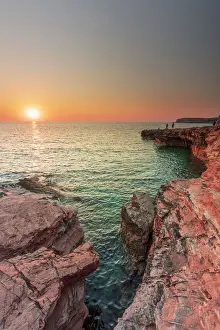 Mediterranean Area Prints: San Vito lo Capo, Sicily. Elevated view of the coastline called Macari at sunset