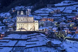 Sanctuaries Prints: The sanctuary of Santa Casa di Loreto in Tresivio from peak of Calvario, Province