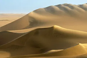 Atacama Prints: Sand dunes in desert near Huacachina oasis at sunset