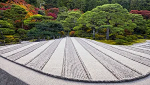 Kansai Collection: Sand Garden at Ginkaku-ji Silver Pavilion in Autumn, Kyoto, Japan