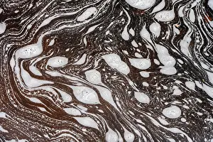 Moving Prints: Sand River foam patterns, Lake Superior provincial Park, Ontario, Canada