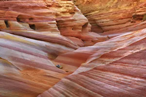Clark Prints: Sand stone structures in brook in Valley of Fire - USA, Nevada, Clark, Valley Of Fire