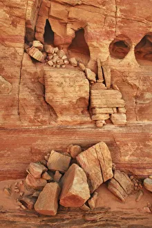 Erosion Landscape Prints: Sand stone structures in Valley of Fire - USA, Nevada, Clark, Valley Of Fire