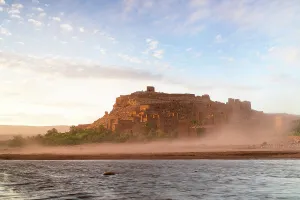 Wind Prints: Sand storm over the old ksar of Ait Ben Haddou at sunset, Ouarzazate province, Morocco