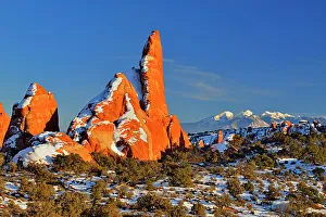 Eroded Prints: Sandstone fins in winter near the Fiery Furnace, Arches National Park, Utah, USA
