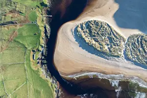 Sutherland Prints: Sandy beach at the mouth of the River Naver near Bettyhill and Invernaver