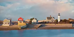 Barnstable Prints: Sandy Neck beach and lighthouse on Cape Cod, West Barnstable, Massachusetts, USA