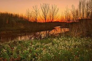 Manigotogan Prints: Sandy River at dawn Highway 304 near Manigotogan, Manitoba, Canada