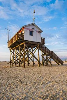 Stilts Prints: Sankt Peter-Ording, Eiderstedt, North Frisia, Schleswig-Holstein, Germany