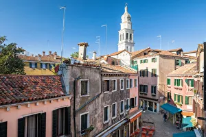 Castello Prints: Sant Antonin Bell Tower, Castello, Venice, Veneto, Italy, Europe