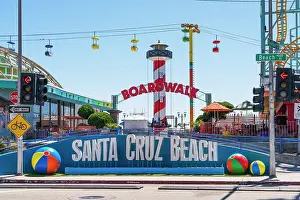 Boardwalk Prints: Santa Cruz Beach Boardwalk Amusement Park, Santa Cruz, California, USA