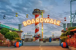 Boardwalk Prints: Santa Cruz Beach Boardwalk Amusement Park, Santa Cruz, California, USA