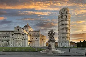 Statues Prints: Santa Maria Assunta Cathedral, Piazza dei Miracoil, Pisa, Tuscany, Italy