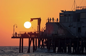 Santa Monica Prints: Santa Monica Pier at sunset, Santa Monica, California, USA