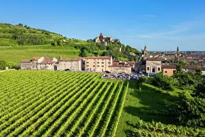 Extended Prints: Santuario di Santa Maria alla bassanella and the Scaligero castle of Soave in the distance