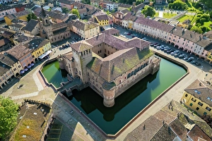 Moat Prints: Sanvitale castle in the town centre of Fontanellato village