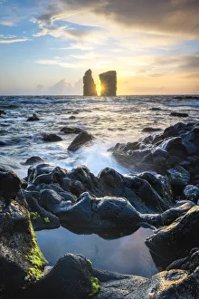 Sao Miguel island, Azores, Portugal. Sea stacks and seascape at Mosteiros