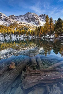 Saoseo lake in autumn, Poschiavo valley, Switzerland