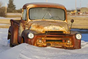 Rust Prints: Saskatchewan, Canada. An old truck rusting in a farmers field