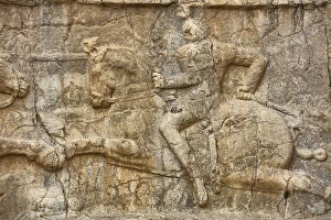 Persian Gallery: Sassanid relief, Naqsh-e Rostam, necropolis, Fars Province, Iran
